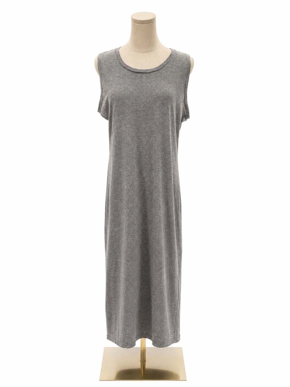 Juicy Couture Gray Cotton Modal Sleeveless Maxi Dress Size Large Open Keyhole Ba